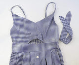 Women Dresses Summer Tie Front V-Neck Spaghetti Strap Button Down A-Line Backless Swing Midi Dress
