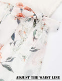 Jelly Robe longue asymétrique à fleurs pour femme avec col en V profond sans manches