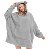 Wearable Blanket Hoodie Sweatshirt for Women Men, Teddy Oversized Hoodie Sherpa Blanket with Pockets for Adult Teen