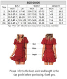 Sommer-Frauen-Kurzarm-Druckkleid mit V-Ausschnitt, lässige kurze Kleider