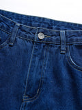 Laddymoda Jeans a gamba larga con motivo a farfalla a vita alta Pantaloni a gamba dritta non elasticizzati da donna