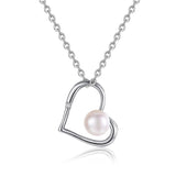 LADDYMODA Moissanite Heart Necklace Zicron Inlaid Silver Plated Copper Necklace 2023 Trendy