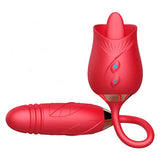 Laddymoda 1pc Rose Toy With 10 Insertion And Vibration Modes, Rose Toy Vibrator For Women With Insertion Dildo, Sex Toy With Clitoris, Retractable Jumper, Masturbation Nipple Massage Female Sex Toy