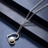 LADDYMODA Moissanite corazón collar Zicron incrustaciones plata cobre plateado collar 2023 moda