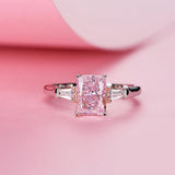 LADDYMODA Fashion Square Pink Zircon Ring Size: 5#-10#