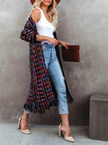 Fitshinling Bohemian Vintage Cardigan Donna Abbigliamento invernale Frange Colorato Slim Long Jacket Female Fashion Knitted Cappotto Nuovo