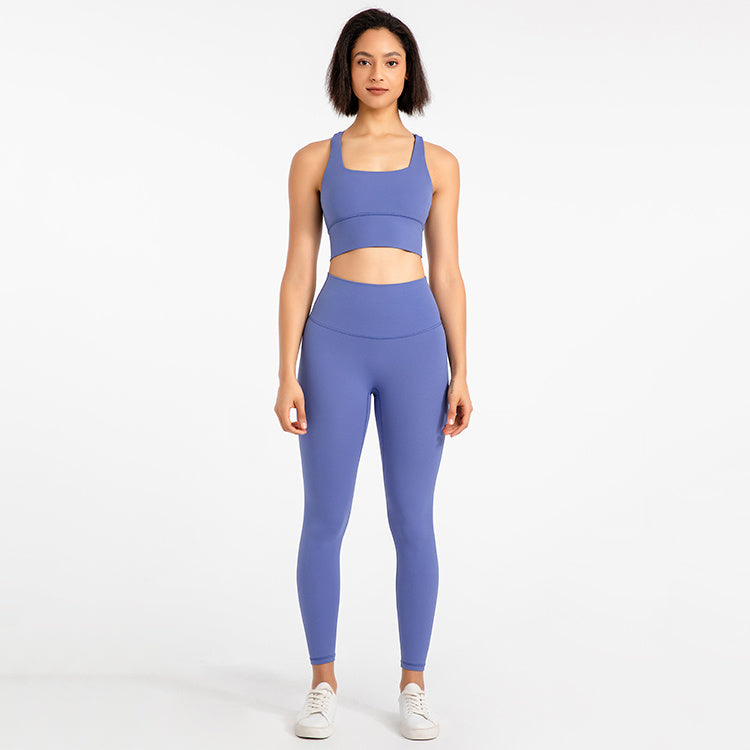 Buy Kidwala 2 Pieces Pulse Set - High Waisted Leggings with Sports Round  neck Bra Shoulder Strap Workout Gym Yoga Sleeveless Outfit for Women (Small,  Grey) Online - Shop on Carrefour UAE