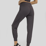 Pantalones de chándal de mujer ligeros de cintura alta Pantalones de pista de carrera Pantalones de entrenamiento Pantalones de joggers cónicos para Yoga Lounge