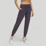 Hohe Taille, leichte Damen-Jogginghose, Laufhose, Workout, schmal zulaufende Joggerhose für Yoga-Lounge