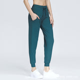 Laddymoda Pantalon de sport ample, slim décontracté pour femme, poche de course à pied, pantalon de yoga fitness