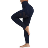 Pantalon de yoga européen et américain de couleur unie sans couture Pantalon de sport taille haute pêche pour femmes pantalon de sport à séchage rapide