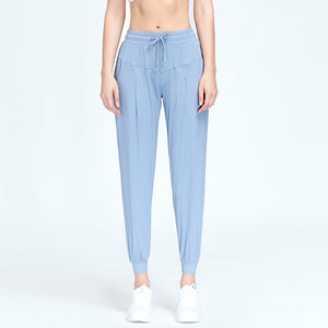 Laddymoda Loose sports pants, women's casual slim, legged running pocket, Fitness Yoga Pants