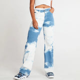 Laddymoda nouveauté nouveau fond blanc teint en bleu mode slim long porte-crayons jeans pour femmes