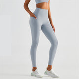 Color sólido Mantequilla de alta calidad Soft Women Sports Pantalones Tight Run Gym Clothing Gym Legging Yoga Workout Fintess Side Pocket