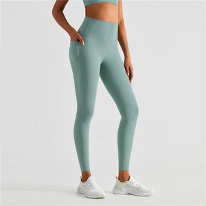 Solid Color High Quality Butter Soft Women Sports Pants Tight Run Gym Clothing Gym Legging Yoga Workout Fintess Side Pocket - LaddyModa