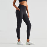 Couleur unie Beurre de haute qualité Femmes Soft Pantalon de sport Tight Run Gym Vêtements Gym Legging Yoga Workout Fintess Side Pocket