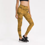 Laddymoda Solid Color Women Sports Pants Soft Tights Yoga Legging High Waist Hip Athletic Fitness Run Camouflage Leopard Print Gym Clothe