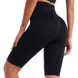 Nahtlose Sportshorts mit hoher Taille Lässige Frauen Workout Push-Up-Leggings Yoga Laufen Fitness Gym Slim Pants