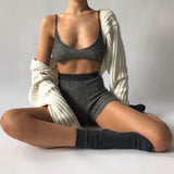 Frauen Ultrakurzer Pullover Mantel 2021 Herbst Winter Langarm Lose Gestrickte Crop Tops Einfarbig Sexy Strickjacke Pullover Tops