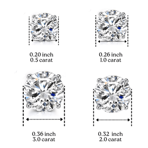 Laddymoda 0.5*2-3.0*2 Cttw Classic Four-Paw Setup Moissanite Diamond Stud Earrings, S925 Sterling Silver Plated With 18K Gold )Round Cut Lab Created Diamond Earrings Promise Birthday Christmas Gift - LaddyModa