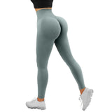 Nahtlose Leggings Solide Scrunch Butt Lifting Booty Sportwear Gym Tights mit hoher Taille Push-Up Damen Leggings für Fitness