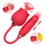 Laddymoda 1pc Rose Toy con 10 modos de inserción y vibración, vibrador de juguete rosa para mujeres con consolador de inserción, juguete sexual con clítoris, jersey retráctil, masaje de pezón de masturbación juguete sexual femenino