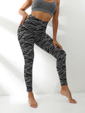 Laddymoda Seamless High Waisted Zebra Striped Women Workout Quick-drying Yoga Leggings