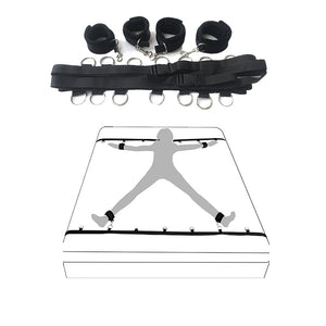 Laddymoda Bed Restraints Set Bondage Strap Rope Cuffs Sex Toy Hand Foot Restraint Kit - LaddyModa