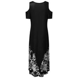 Plus Size Maxi Short Sleeve Floral Printed Dress garmentsdl