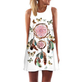 Print Sleeveless Summer Casual Mini Dresses garmentsdl
