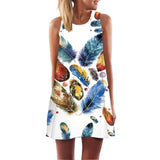 Print Sleeveless Summer Casual Mini Dresses garmentsdl