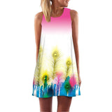Print Sleeveless Summer Casual Mini Dresses garmentsdl