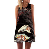Print Sleeveless Summer Casual Mini Dresses garmentsdl