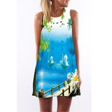 Print Sleeveless Summer Casual Mini Dresses garmentsdl