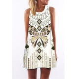 Print Sleeveless Summer Casual Mini Dresses garmentsdl