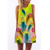 Print Sleeveless Summer Casual Mini Dresses garmentsdl