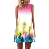 Print Sleeveless Summer Casual Mini Dresses garmentsdl