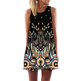 Print Sleeveless Summer Casual Mini Dresses garmentsdl