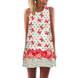 Print Sleeveless Summer Casual Mini Dresses garmentsdl