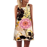 Print Sleeveless Summer Casual Mini Dresses garmentsdl