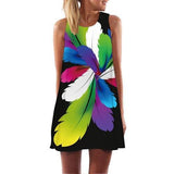 Print Sleeveless Summer Casual Mini Dresses garmentsdl