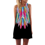 Print Sleeveless Summer Casual Mini Dresses garmentsdl