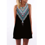 Print Sleeveless Summer Casual Mini Dresses garmentsdl