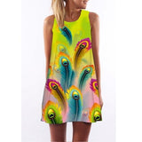 Print Sleeveless Summer Casual Mini Dresses garmentsdl