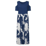 Plus Size Maxi Short Sleeve Floral Printed Dress garmentsdl
