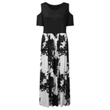 Plus Size Maxi Short Sleeve Floral Printed Dress garmentsdl