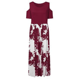 Plus Size Maxi Short Sleeve Floral Printed Dress garmentsdl